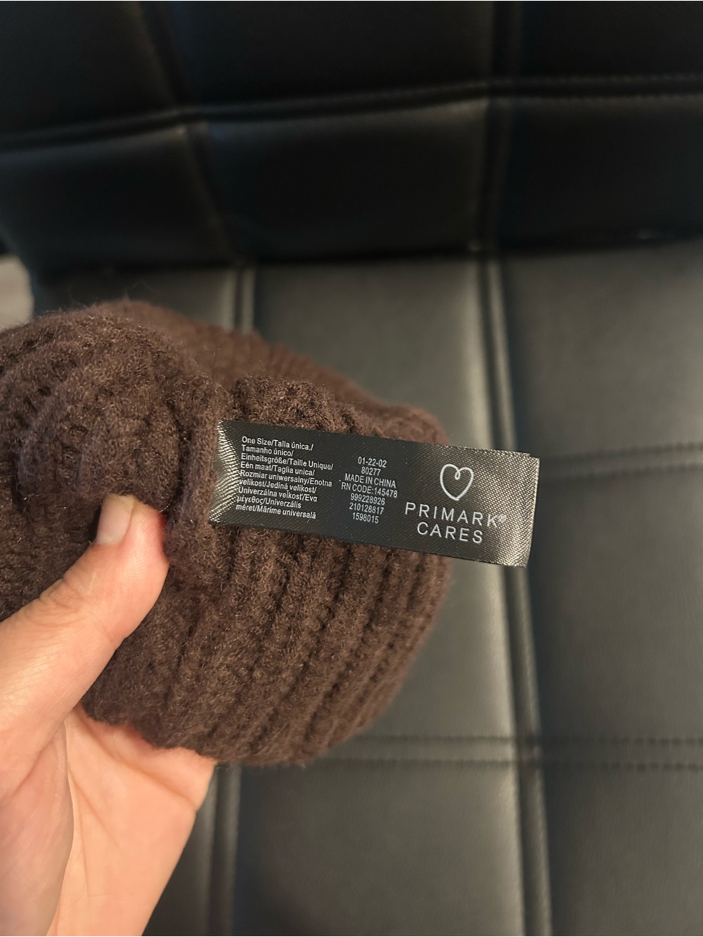 Primark Brown Ribbed Knit Beanie - Picture 3 of 3